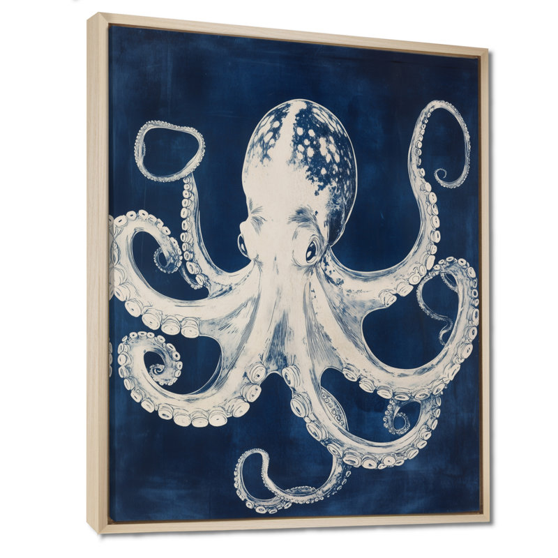 Décoration murale en toile Aly² II - Marine, H 20 po x l 12 po, Natural Floater Framed