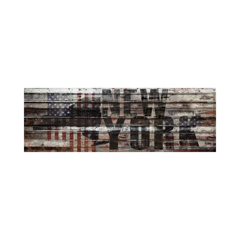 New York Distressed by Diego Tirigall - Wrapped Canvas Panoramic Gallery-Wrapped Canvas Giclée
