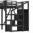 Twin XL Loft Bed With Storage Stairs, Shelves And Built-In Wardrobe, Metal Loft Bed Frame With USB Ports And LED Lights, Noise-Reduced Design, Black-636034342-636034343