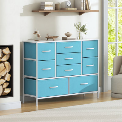 Steel 100 cm W Chest of 9 Drawers