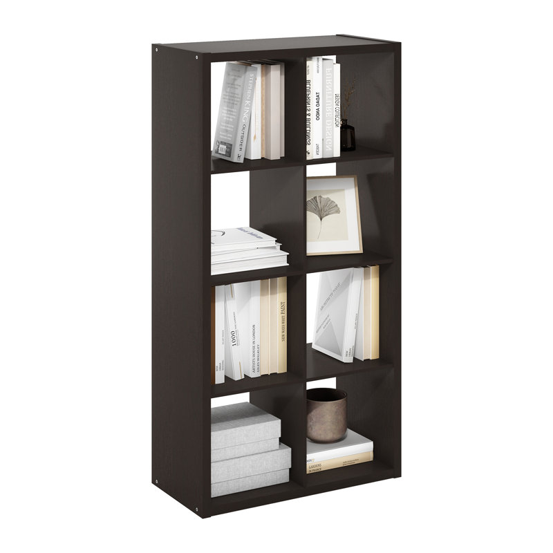 Arlton 6-Cube Bookcase, Dark Oak, (8 Shevles) 57.91"H x 30"W x 14.6"D
