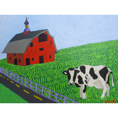 Elsie et la grange par Sue Graef - Peinture
