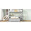 Lit superposé simple au-dessus d'un lit double gris avec bureau de travail - Bureau en bois massif-2034701855-2034701854