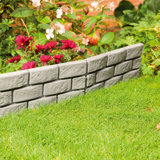 40.64cm H x 27.94cm W Grey Polyethylene Plastic Lawn Edging