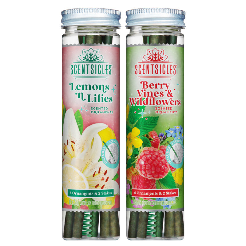 Scentsicles, 6 pièces, 1 citron et 1 lys / 1 baie et fleurs sauvages - paquet de 2