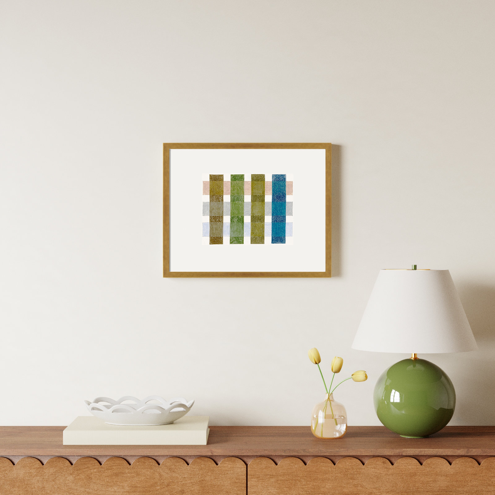 Lancel "Gridlock V" Print by Beth James, Gold Framed, 16'' H X 20'' W X 1.25'' D