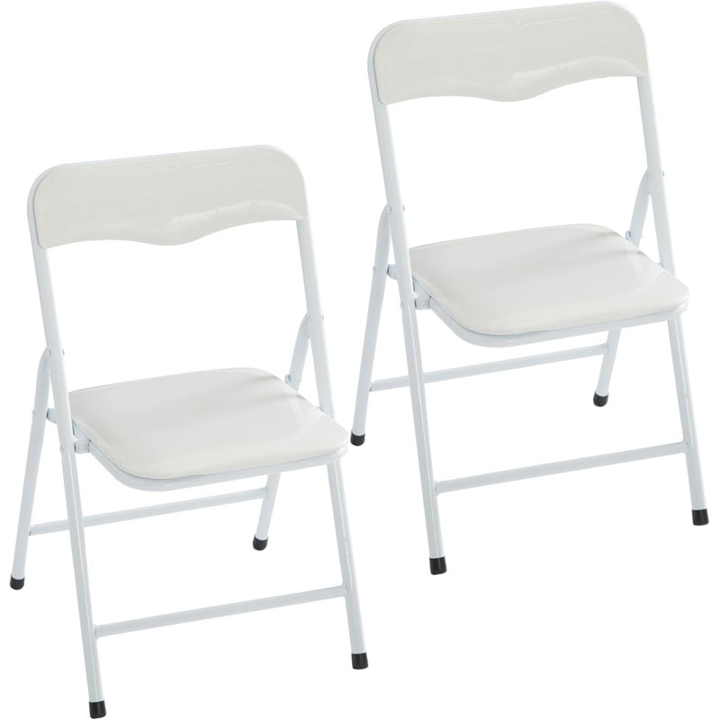  Chaise pliante rembourrée, ensemble de 2, Blanc