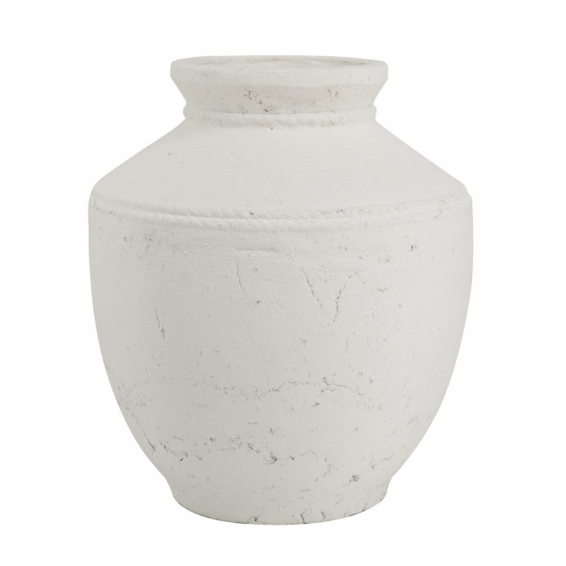 Round Terracotta Vase with Short Neck