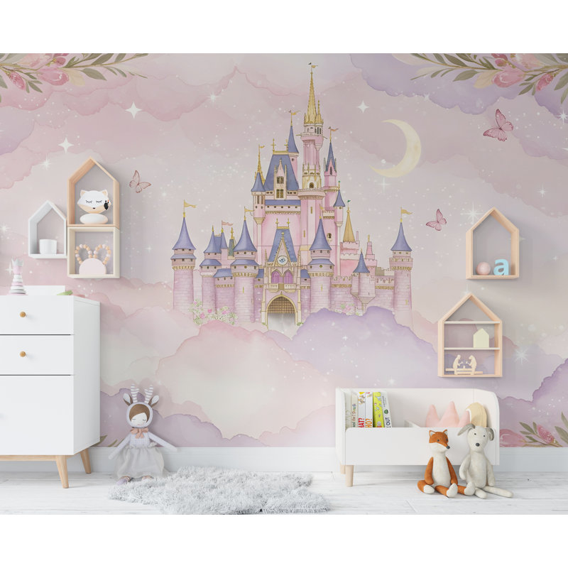 Papier peint princesse, adhésif pour chambre de fille, papier peint autocollant, chambre de bébé, L 120 po x l 80 po