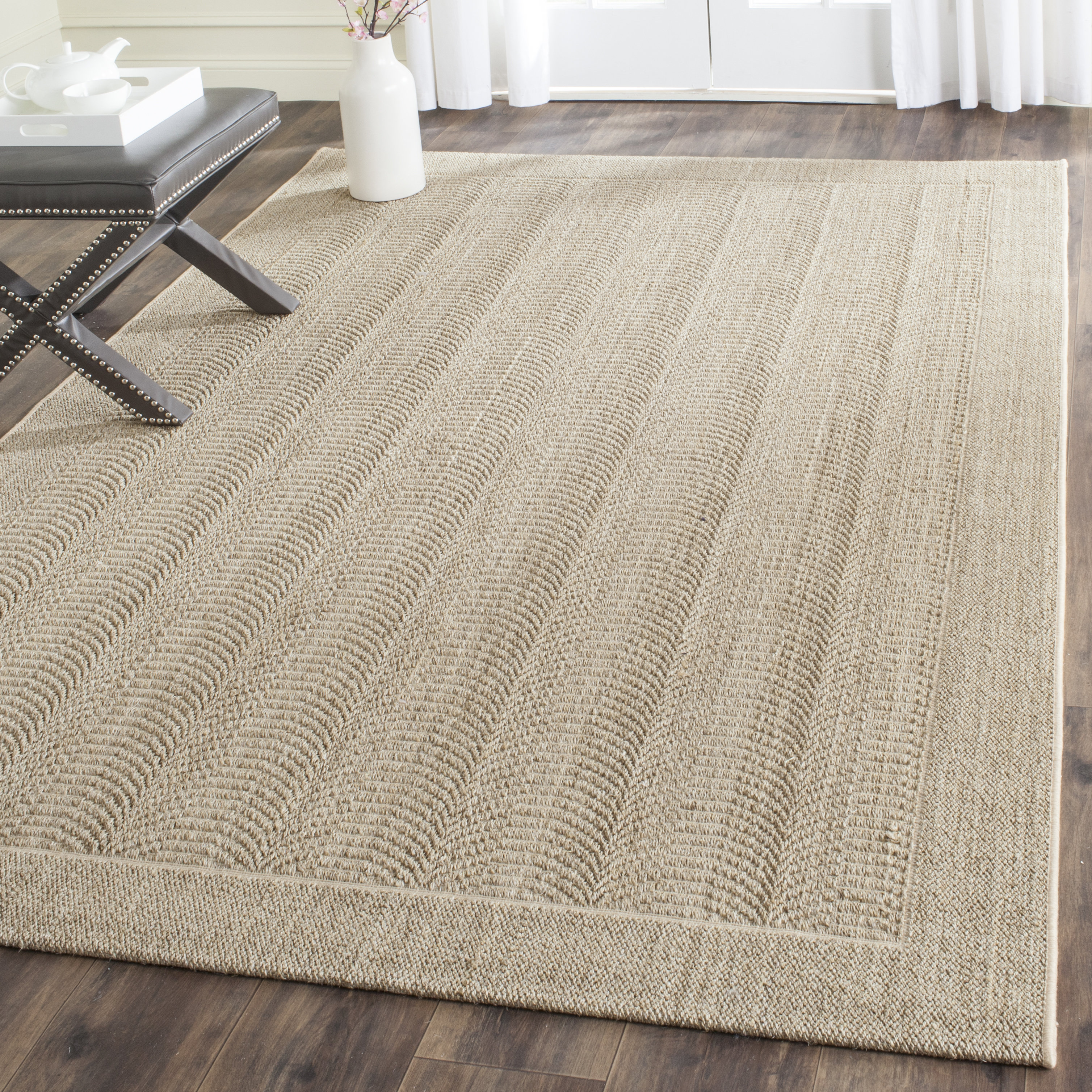Rodanthe Palm Beach Jacquard Weave Sisal & Jute Solid Color Rug