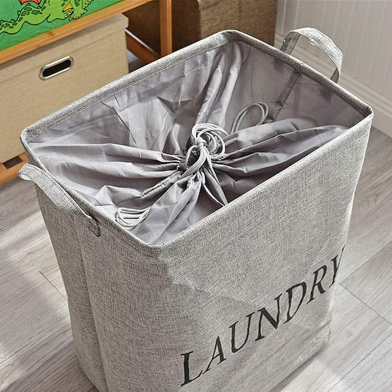 Emlyn Fabric Laundry Bag with Handles, Grey