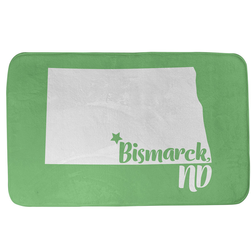 Tapis rectangulaire antidérapant pour salle de bain, L 21 po x L 34 po, Vert, Memphis, Tennessee