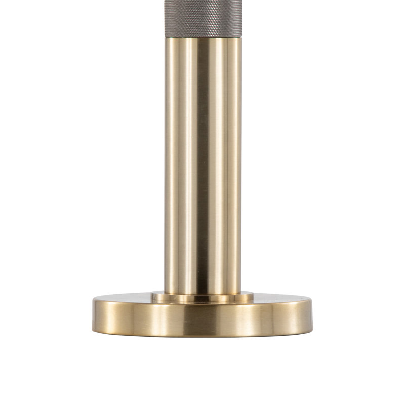 Trophy 27" Glam Table Lamp In Gold Metal And White Linen Shade By 