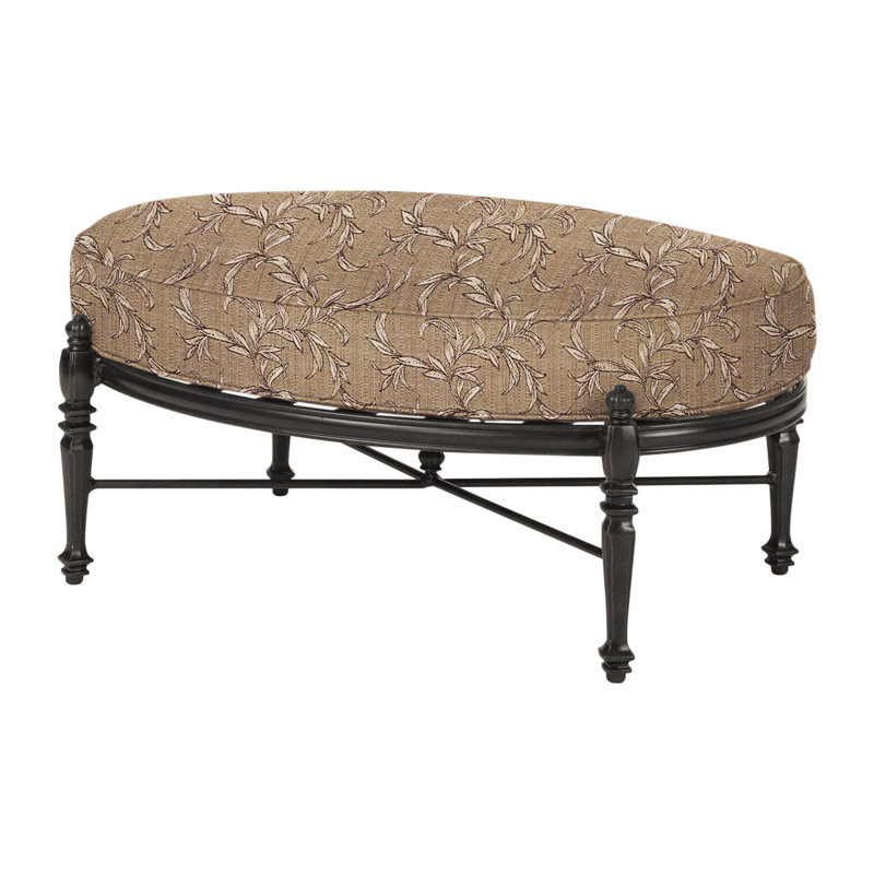 Grand Terrace Oval Ottoman with Sunbrella Cushions, Desert Bronze, Bessemer