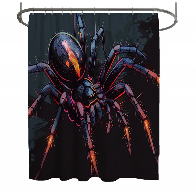 Spider Shower Curtain -  Insect Bathroom Decor_12417, 73"H x 70"W