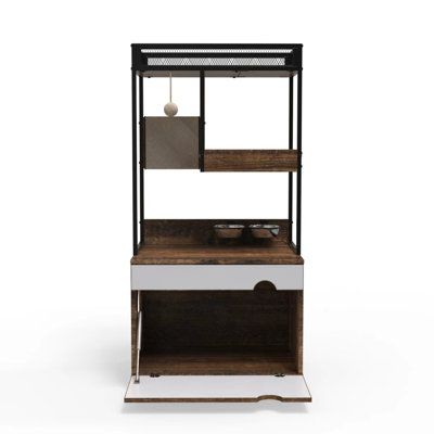 Cat Litter Box Enclosures with Cat Tree Tower, Multi-Functional Pet Furniture and Storage, Ideal for Modern Homes and Privacy.