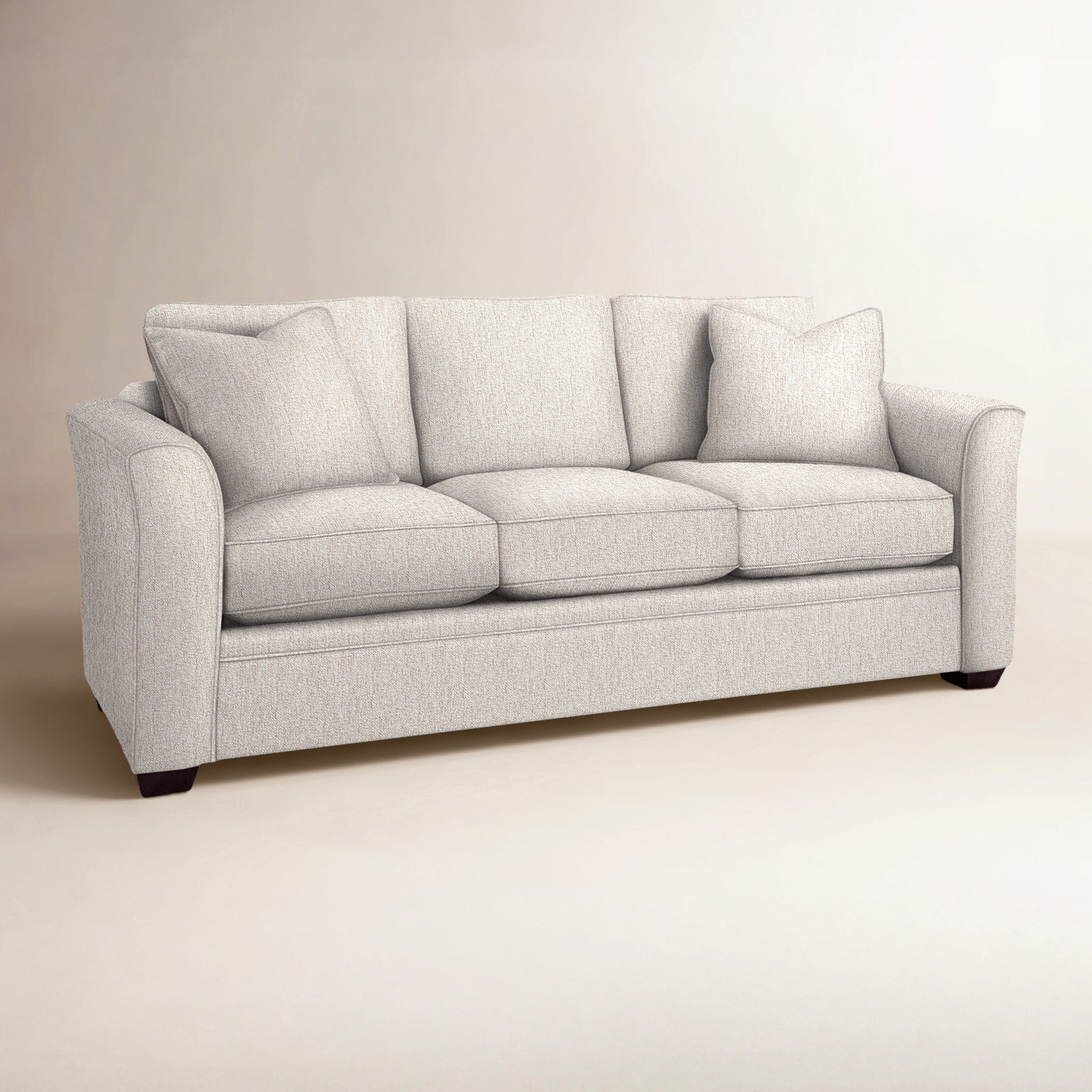 Bridgeport 85'' Upholstered Sofa, Java Finish, Snow Crypton Performance; 0884-91