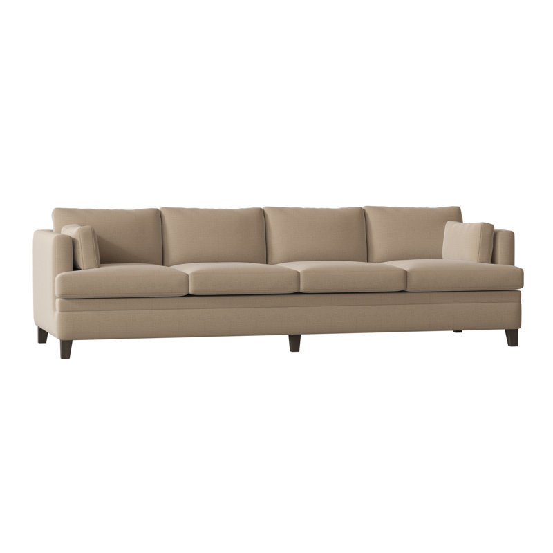 Todd Fabric 109'' Reception Sofa, Tess Sisal, Brown Mahogany