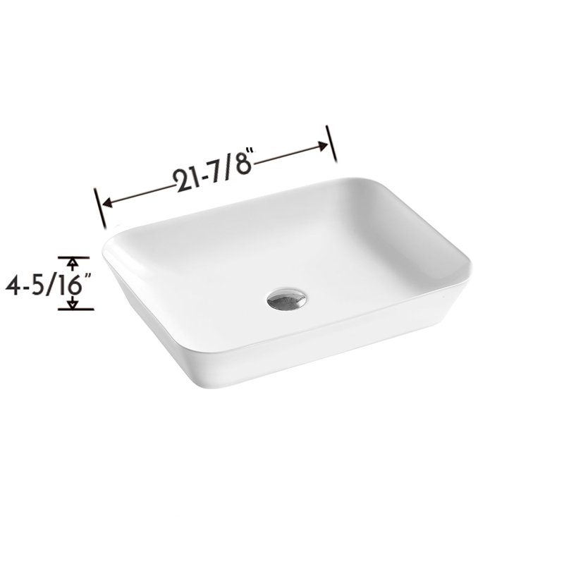 DAX 17.12'' White Glossy Bathroom Sink