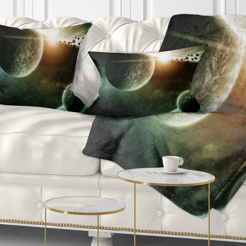 Space Planet - Landscape Printed Throw Pillow