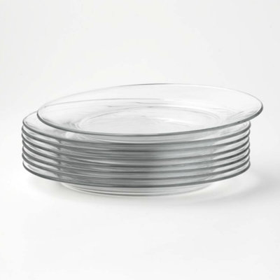 Element Set Of 8 Glass Dinner Plates