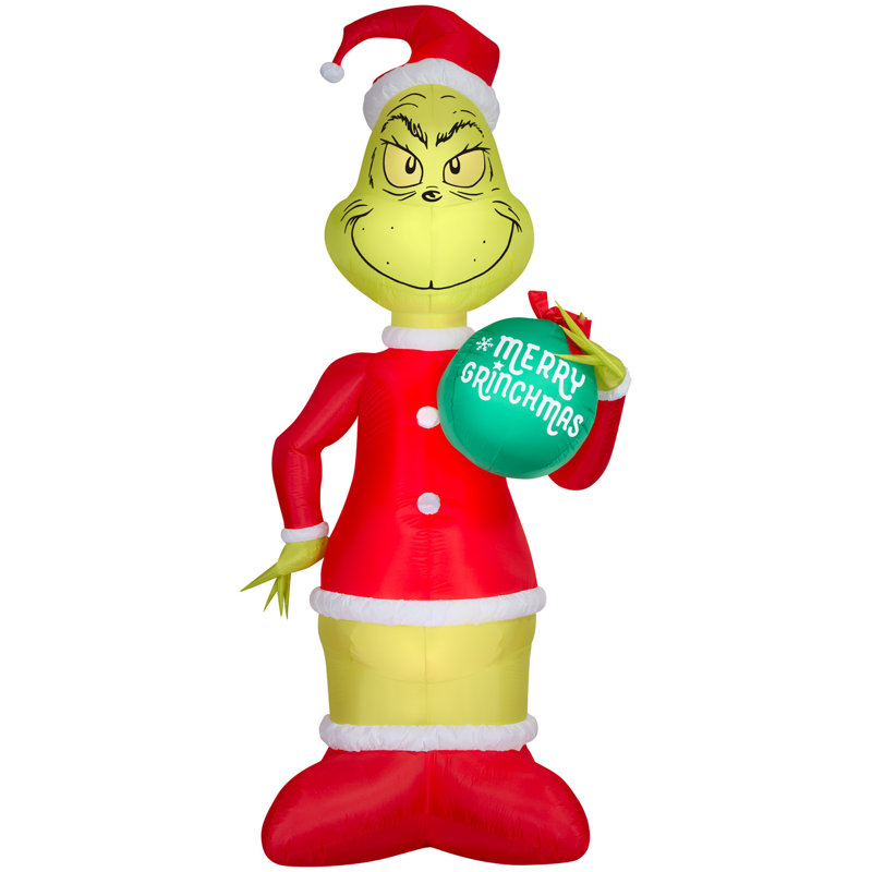 Lumière de Noël Airblown avec ELT-Grinch avec Ornament-Giant-Dr. Seuss