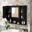 Armoire de rangement murale moderne avec tablettes ouvertes-1871662088