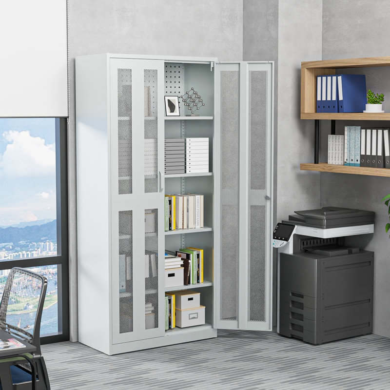 Armoire de rangement en acier pour outils avec porte grillagée