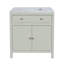 Meuble-lavabo en marbre Celine, vert sauge-866706725