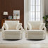 Chaise pivotante rembourrée avec 2 coussins latéraux (ensemble de 2)