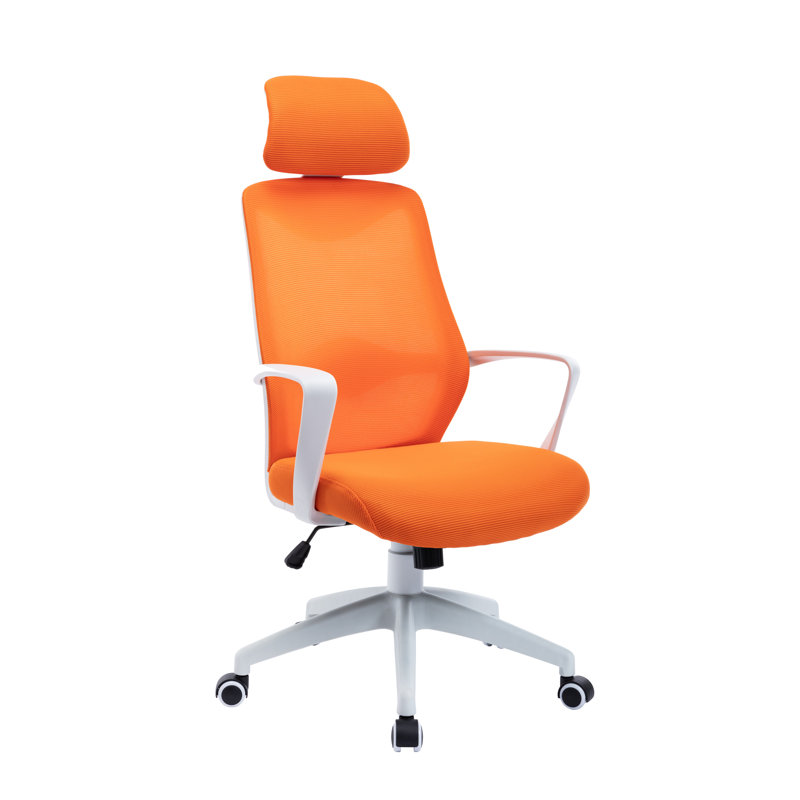 Chaise de bureau Elenora, Orange, Blanc