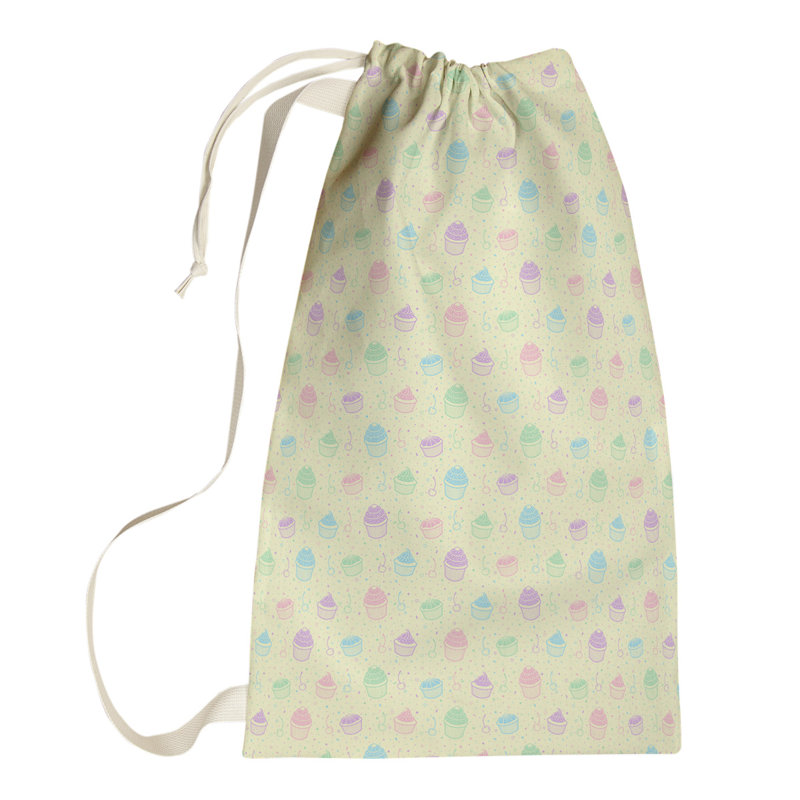 Sac à linge pastel petits gâteaux, Grand (H 76,5 po x l 29,5 po x P 1,5 po), Jaune