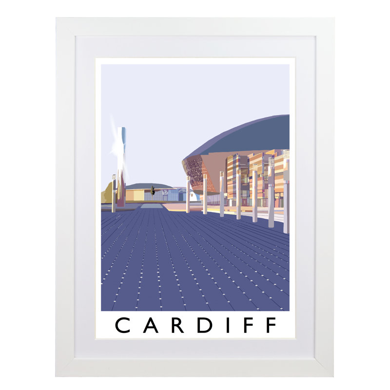 Cardiff 2 1 Piece Wall Art, 54 cm H x 44 cm W x 2.2 cm D, White Wood Frame