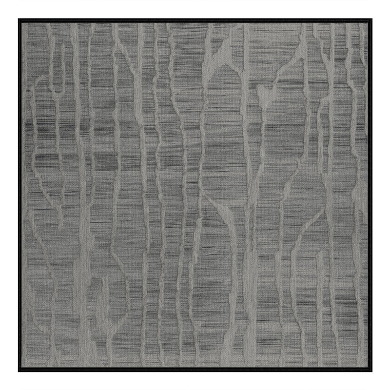 Tapis abstrait gris lavable à la machine, Carré 6 pi