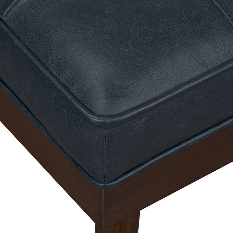 Luca Full-Grain Italian Genuine Leather Bench, Deepsky Blue