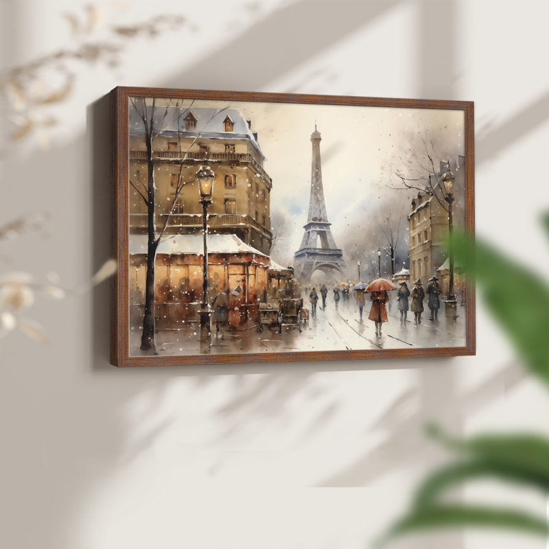 Chirstmas Art-CCCXXII -Framed Print - Restickable, H 22 po x l 28 po, Noyer