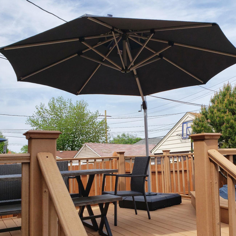 Parasol rond en porte-à-faux 11 pi Burgue, 11 pi x 11 pi, Gris