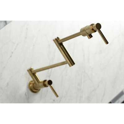 Kingston Brass Manhattan Two-Handle 1-Hole Wall Mount Pot Filler Faucet