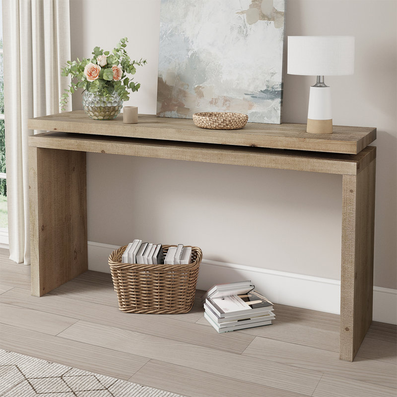 Console en bois 58 po pour salon, chambre à coucher et entrée, Naturel
