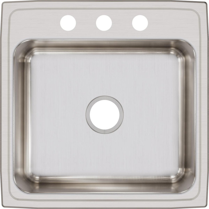 Lustertone 22" L x 22" W Drop-In Kitchen Sink, 3 hole