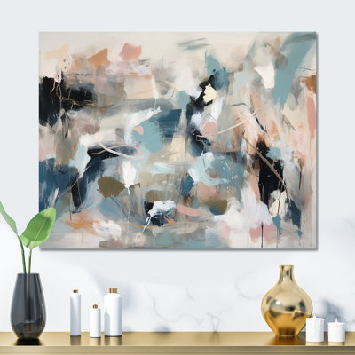 Grey And Blue Vivid Waves Fuild III - Abstract Metal Wall Art MT137245