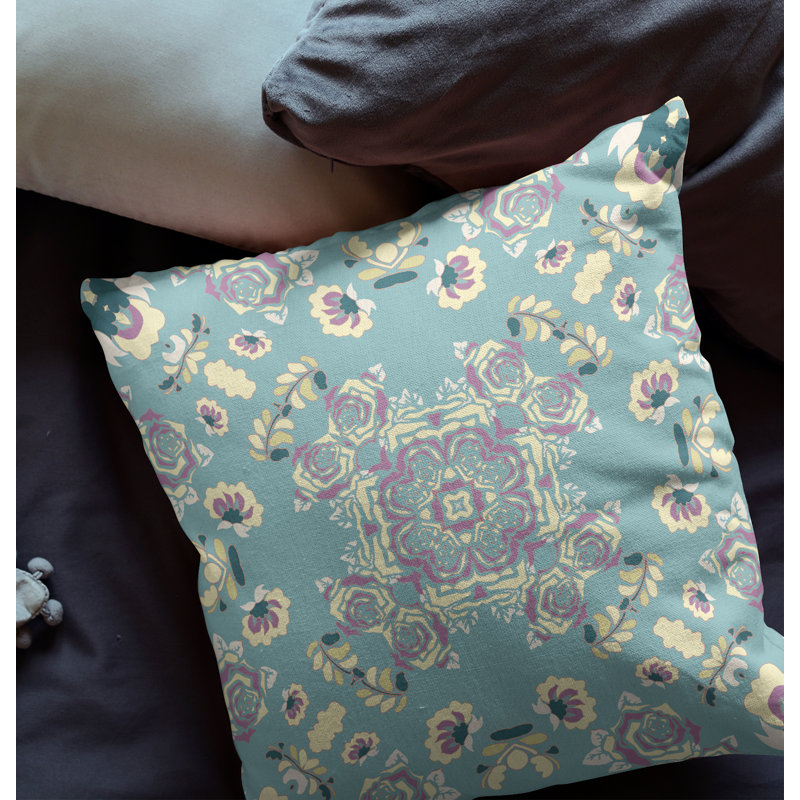  Housse et insert de coussin carré rose, 20" x 20", Vert clair / jaune