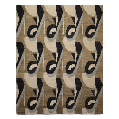 8x10 Tibetano Hand Knotted Wool Moss Tibetan Modern & Contemporary Rug