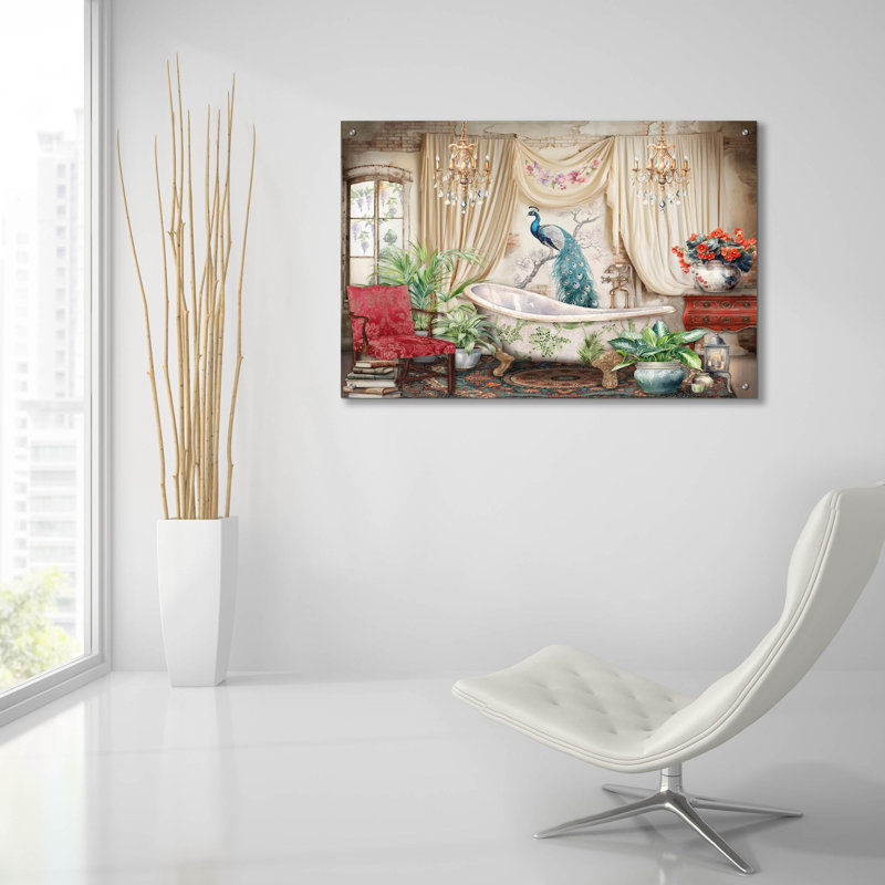 Art mural en verre "Room Decor D" par Jean Plout, H 24 po x l 36 po x P 0,2 po