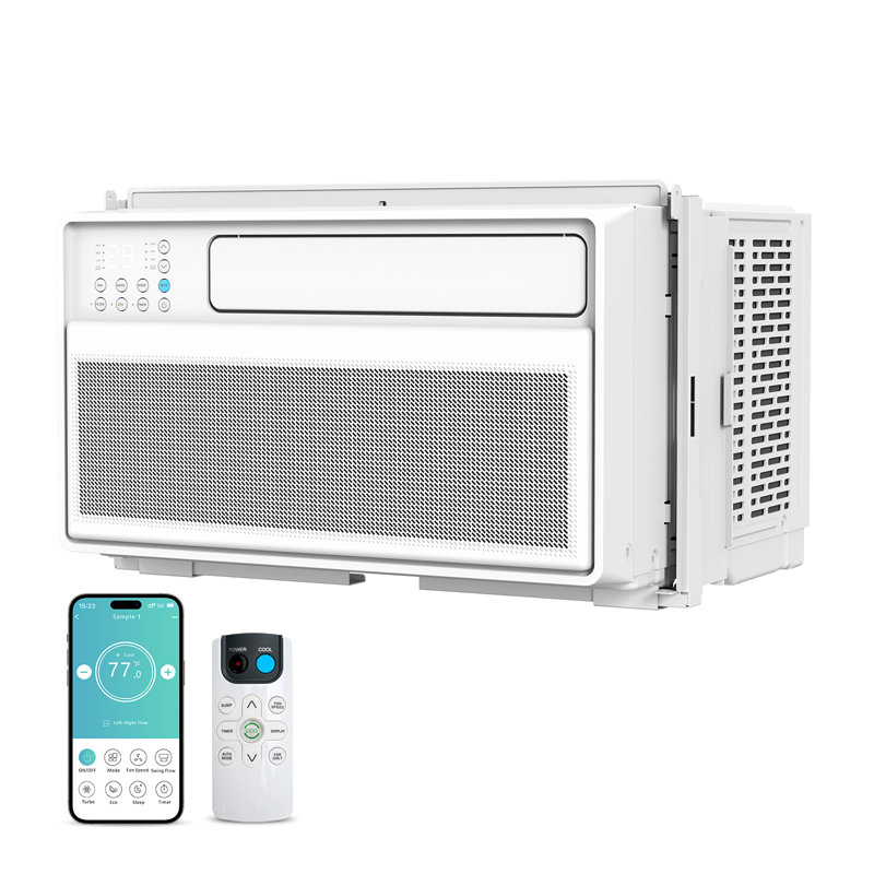12,000 BTU Smart Air Conditioner Window Unit with WIFI-Enabled & Remote, 24H Timer