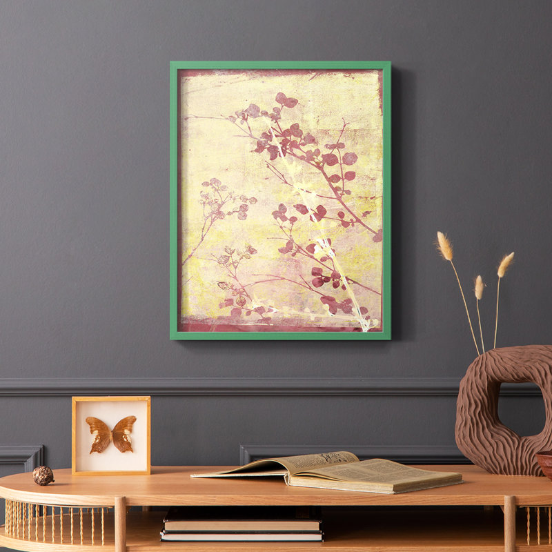 Reproduction encadrée en V sans cadre - bois massif, Vert, H 10 po x l 8 po
