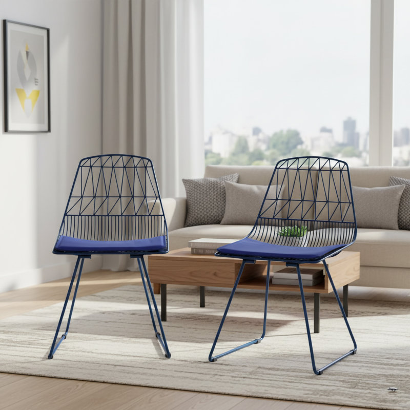 Trond 18'' H Metal Side Chair, Blue