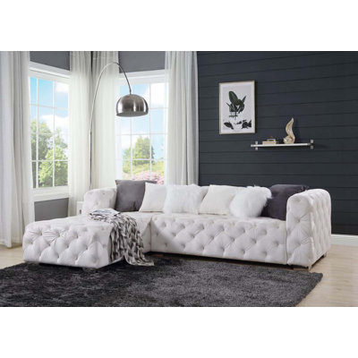 88 " Velvet Sofa & Chaise