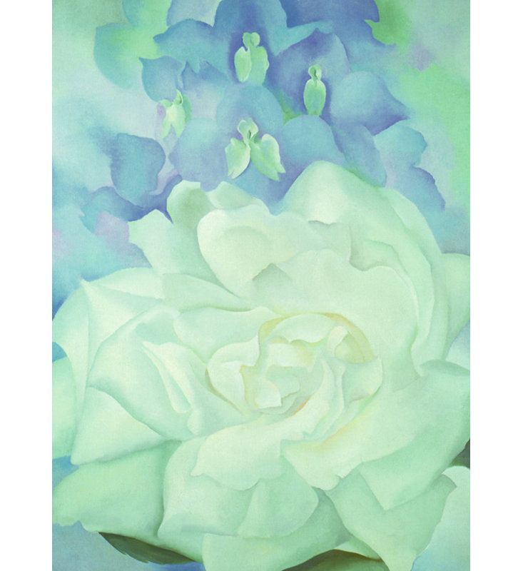 Rose blanche avec Larkspur n ° 2, 1927 MCG-PF1066, H 24 po x l 18 po