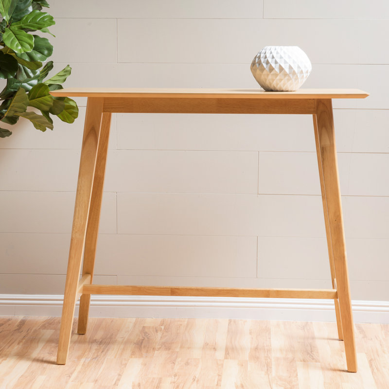  Table de bar en bois, design moderne et élégant, finition noyer naturel pour bar à domicile, pub ou espaces compacts, naturel